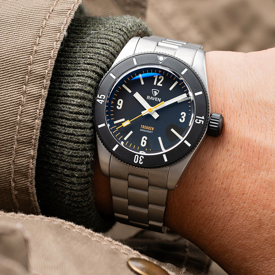 Raven Trekker - Matte Black - Sand Blasted – Raven Watches LLC