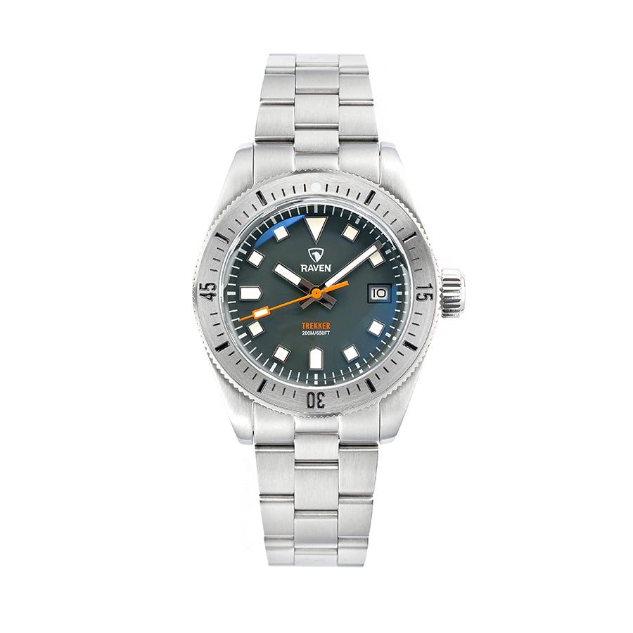 トイガン R21 Raven Trekker - Gloss Grey - Steel Bezel – Raven Watches LLC